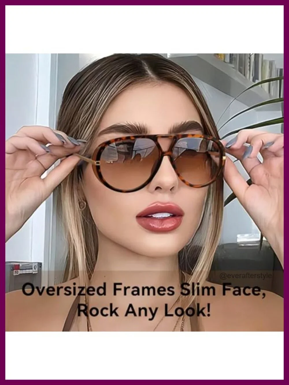 Retro Oversized Aviator Sunglasses for Women UV400